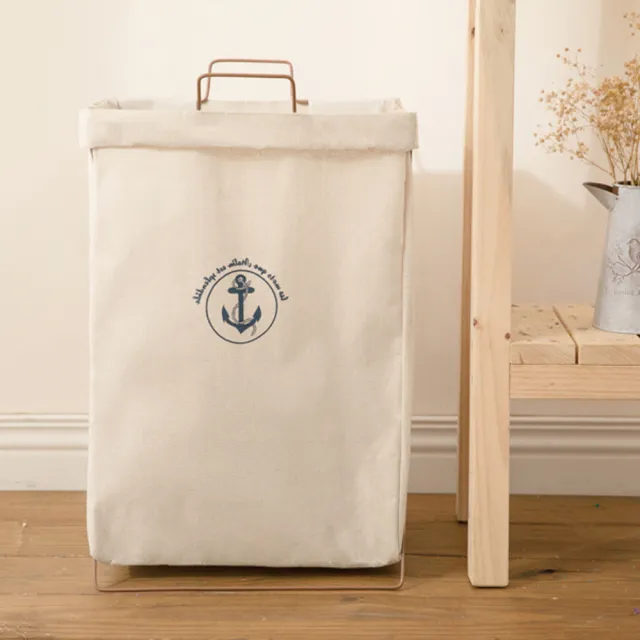 【悅生活】百特兔 帆布摺疊置物收納籃/洗衣籃 二入組(置物 收納 多功能 收納摺疊 手提)