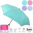 【2mm】色膠抗UV 彩點花邊輕量手開傘 買一送一(雨傘/迷你輕量傘/陽傘/折疊傘/晴雨傘/口袋傘)
