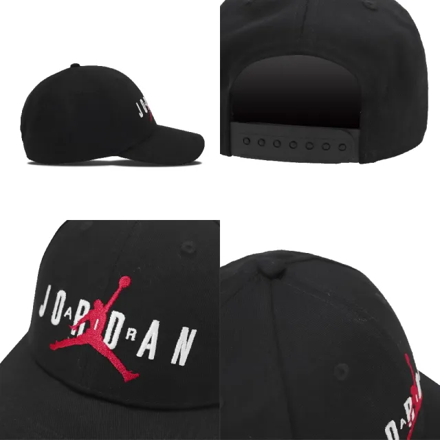 【NIKE 耐吉】老帽 Jordan Jumpman Air Cap 喬丹 Legacy91 帽圍可調 穿搭 黑白紅(CK1248-010)