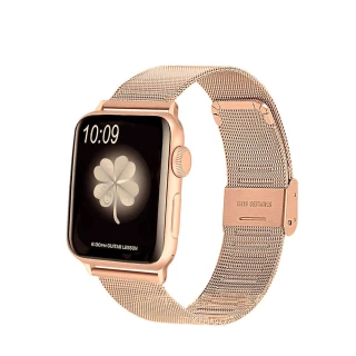 【Morbido蒙彼多】Apple Watch 42mm不鏽鋼編織卡扣式錶帶