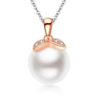 【KATROY】珍珠項鍊．母親節禮物．純銀項鍊(10.0 mm)