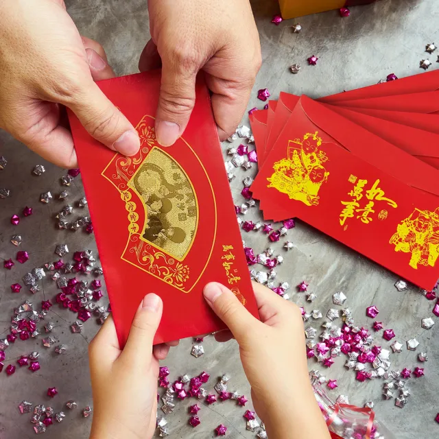 【阿莎&布魯】超值10入/祝福紅包組-台幣千鈔招財金錢母(金鈔+紅包袋+賀卡)