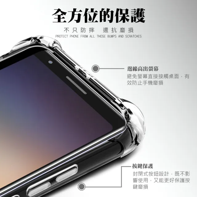 Google Pixel3a 透明四角防摔氣囊手機保護殼(PIXEL 3a手機殼 PIXEL3a保護殼)