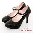 【CUMAR】優雅化身 水鑽復古法式瑪莉珍高跟鞋(黑色)