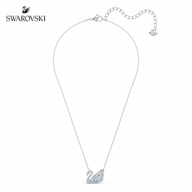 【SWAROVSKI 官方直營】Dancing Swan 白金色舞動天鵝項鏈 交換禮物