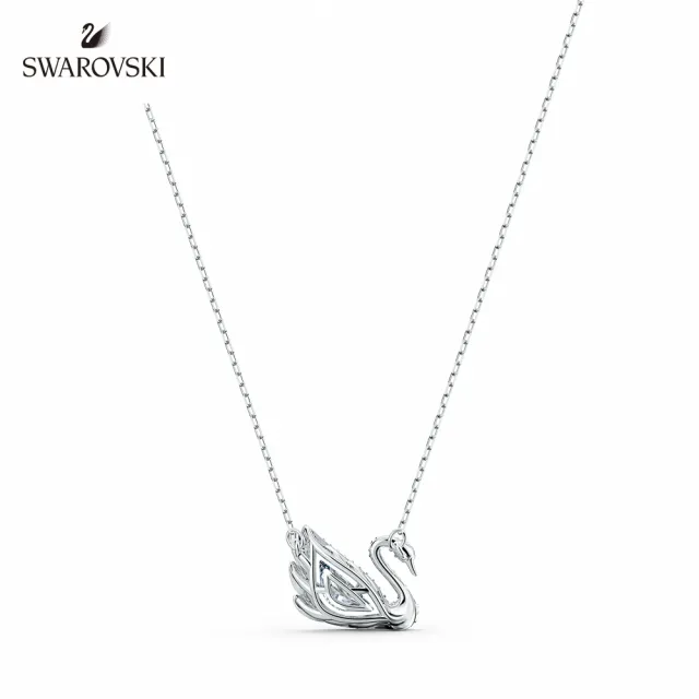 【SWAROVSKI 官方直營】Swan 項鏈 天鵝 白色 鍍白金色