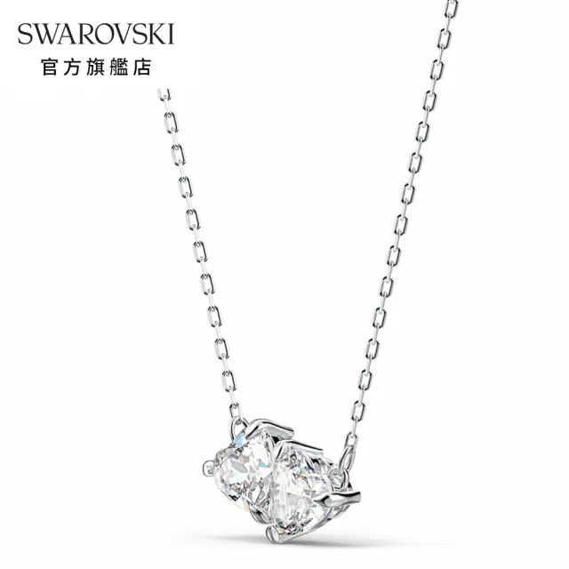 【SWAROVSKI 官方直營】Mesmera 項鏈 心形 白色 鍍白金色