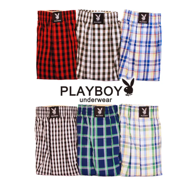 【PLAYBOY】任選-經典格紋五片式平口褲(速達單件-隨機格紋)