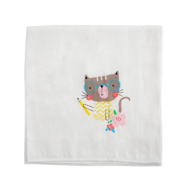 【JoyNa】5條入手帕 Muslin tree高密度紗布巾(純棉印花口水巾.小澡巾.手帕)