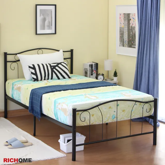 【RICHOME】夢萊工業風3.5尺單人床架(鐵床 床架 單人床)