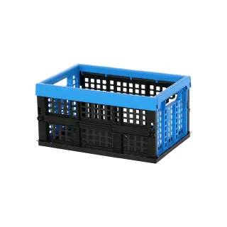 【KEYWAY 聯府】中傑克森摺疊收納籃-3入 藍(堆疊收納 折疊收藏 置物籃 MIT台灣製造)