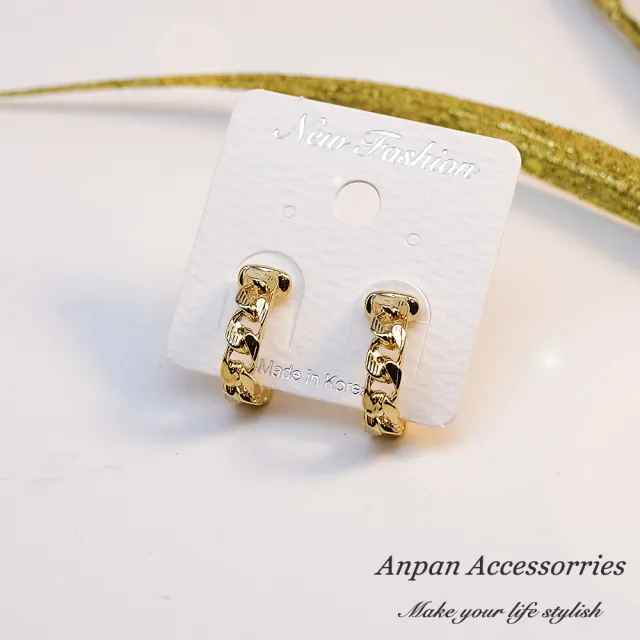 【Anpan】韓南大門C型金環耳釘式耳環