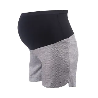 【Gennies 奇妮】經典色格紋孕婦短褲(黑白格C4A51)