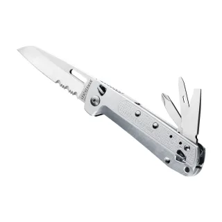 【Leatherman】FREE K2X 多功能工具折刀(半齒刃/銀色握柄 #832654)