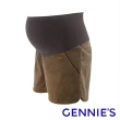 【Gennies 奇妮】純色磨毛休閒孕婦短褲(卡其/墨綠/咖啡C4A54)