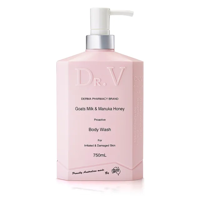 【澳洲Dr. V】專業級配方-山羊奶曼努考蜂蜜沐浴乳(6入組 750ml/瓶)