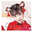 【UNICO】兒童 新年髮飾布藝扇面流蘇唐裝格格過年最佳搭配2入髮夾(髮飾/配件/聖誕)