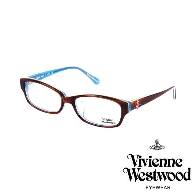 【Vivienne Westwood】立體亮眼色土星款光學鏡框(咖啡/藍 VW275_03)