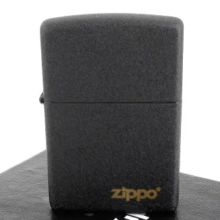 【Zippo】美系-Black Crackle黑裂紋LOGO字樣打火機