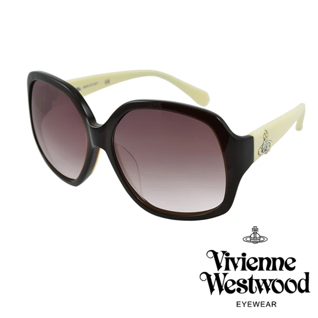 【Vivienne Westwood】復古不規則土星款太陽眼鏡(黑/白 VW746_02)