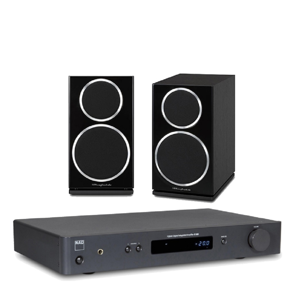 【NAD & WHARFEDALE】兩聲道音響組(C328+DM220)