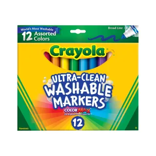 【crayola 繪兒樂】可水洗12色粗頭彩色筆