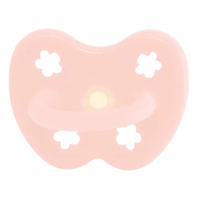 【hevea】彩色乳膠奶嘴-寶貝粉(使用FDA認可的天然彩色顏料)