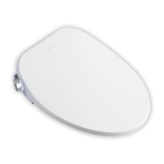 KARAT凱樂 KW-306 瞬熱式智慧馬桶蓋,提供節能省電設計,內建暖座、人體感應、水溫調節(3段:常溫/35℃/38℃)及座溫控制(3段:常溫/33℃/37℃),靜音緩降便蓋超薄舒適。適用110V/60Hz,功率1050W(最大1450W),線長1.5M,尺寸510×370×85mm,BSMI認證T33372,內容包含超薄型免治美式V型座圈,出水方式氣泵浦/斷電自然水壓,適合1-7Kgf/cm²水壓。 KARAT凱樂 KW-306