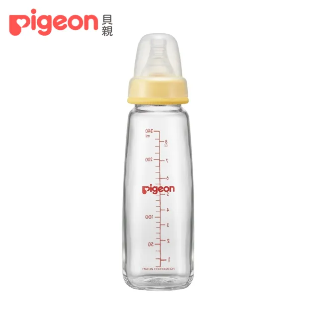 【Pigeon貝親 官方直營】一般口徑玻璃奶瓶240ml(2色)