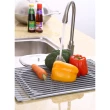 【CAXXA】304不銹鋼矽膠包覆廚房水槽瀝水架-大(瀝水架/碗盤架/隔熱墊/收納架/)