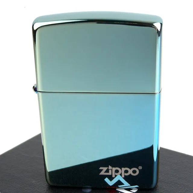 【Zippo】美系~超質感Teal青綠色鏡面LOGO字樣打火機