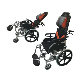 【海夫健康生活館】FZK 傾舒芙 頭靠 空中傾倒 移位 輪椅 20吋座寬 20吋後輪(AC2020)