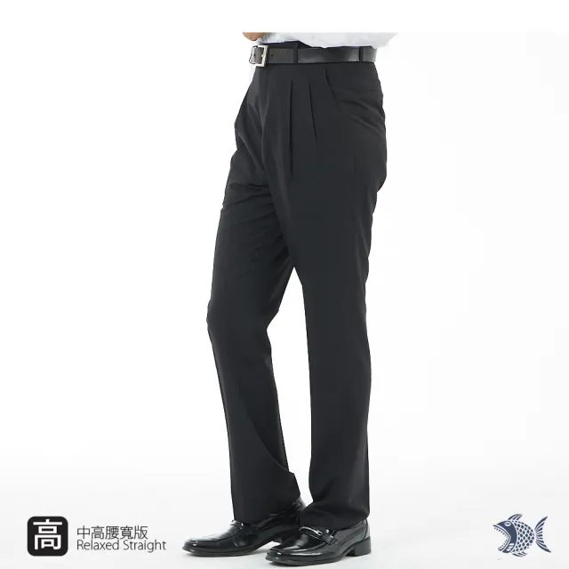 【NST JEANS】夏季薄款 免燙 素黑 超細纖維大尺碼 打摺西裝褲-中高腰寬版(001-7279)