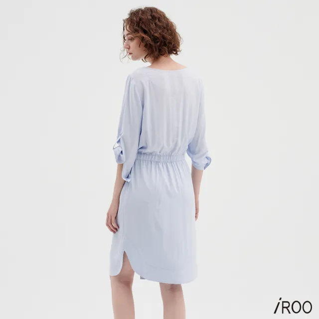 【iROO】圓領襯衫式洋裝