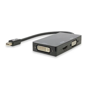 【ZIYA】Mac 視訊轉接線 Mini DisplayPort 轉 VGA HDMI DVI(多功能款 黑色)