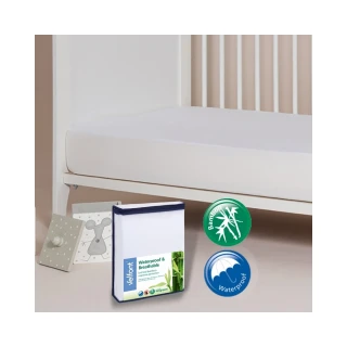 【西班牙Velfont】竹漿纖維 嬰兒床床包式防水保潔墊(70X140公分 - 全年適用)