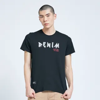 【5th STREET】男刺繡字體短袖T恤-黑色