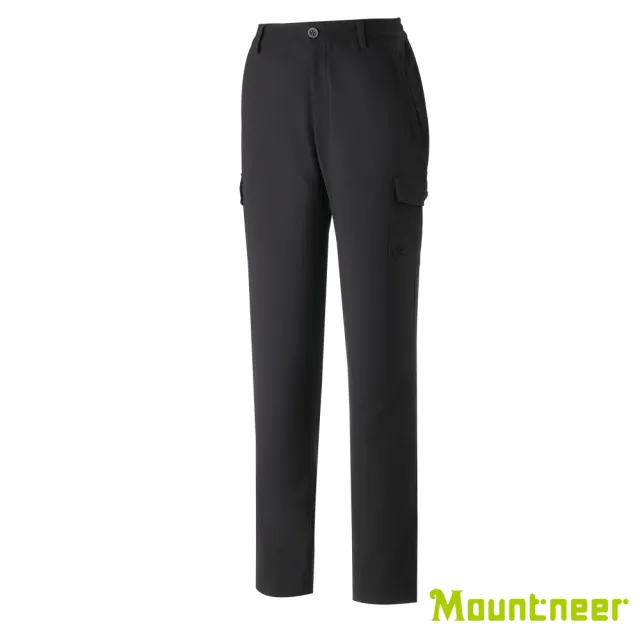 【Mountneer 山林】女 彈性抗UV休閒長褲-黑灰 31S22-17(透氣合身/機能/下著/運動休閒)