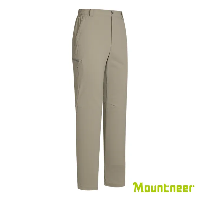 【Mountneer 山林】男 彈性抗UV可調節長褲-卡其灰 31S31-18(透氣合身/機能/下著/運動休閒)