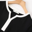 【KVOLL】現貨-玩美衣櫃高端時尚白邊領休閒顯瘦洋裝L-6XL
