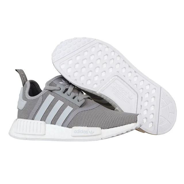 【adidas 愛迪達】adidas Originals NMD R1系列織紋網面慢跑潮鞋(男/灰)