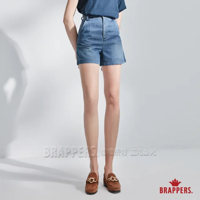 【BRAPPERS】女款 Boy friend系列-天絲棉打摺短褲(淺藍)