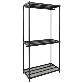 【居家cheaper】菱形網三層雙桿吊衣架組45X90X178CM(層架鐵架 置物架 伺服器架)