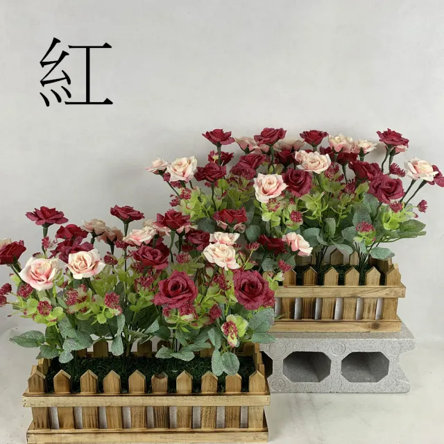 【園藝世界】人造花-玫瑰長槽-1入