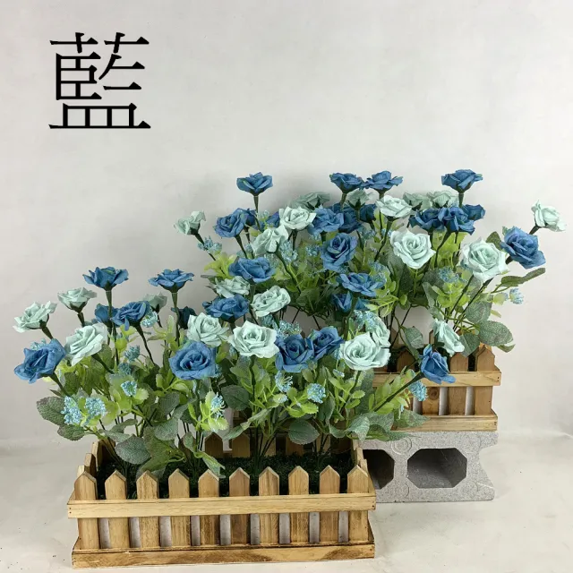【園藝世界】人造花-玫瑰長槽4組