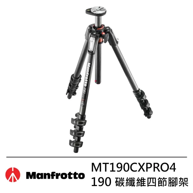 【Manfrotto 曼富圖】MT190CXPRO4 新190系列碳纖維四節腳架