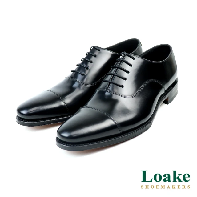 Loake 經典素雅橫飾牛津鞋 黑色(LK1623-BL)