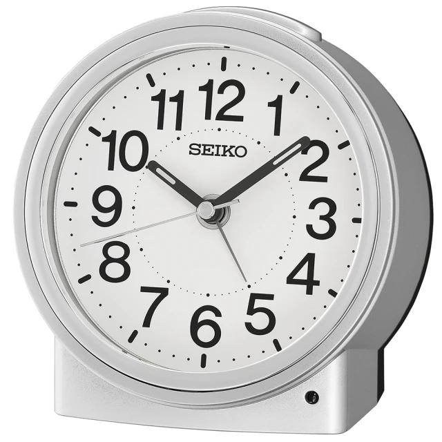 SEIKO 精工 滑動式靜音秒針大數字防貪睡鬧鐘(QHE199S/速)