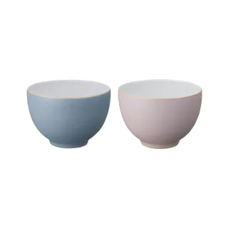 【DENBY】印象雙色湯碗-粉紅+粉藍-14cm