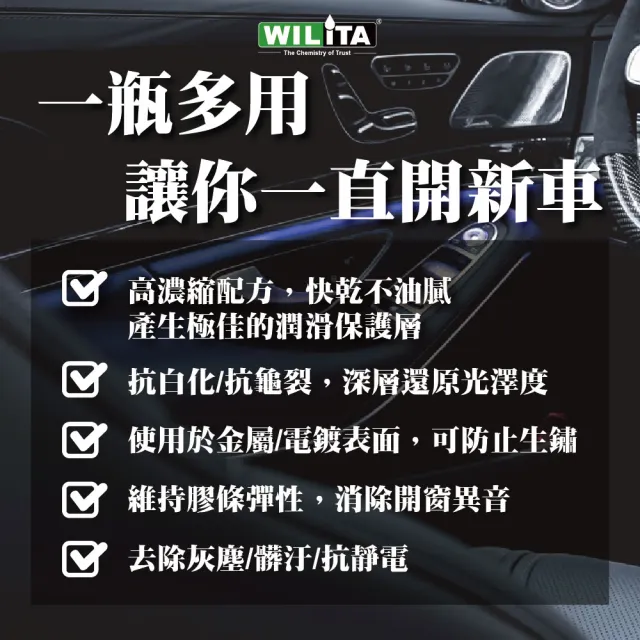 【WILITA 威力特】塑料還原劑 橡塑膠保護 橡保劑 600ml(3入/機車車體清潔保養)